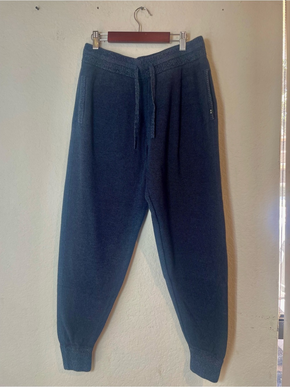 Tommy John Men’s Sweater Knit Lounge Jogger Pants Navy Size L